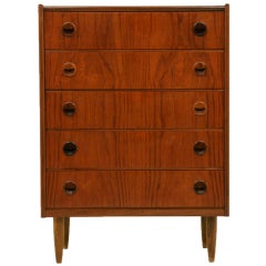 Vintage Danish Teak Tallboy Dresser