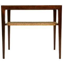 Rosewood Caned Side Table by Haslev
