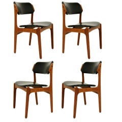 4 Teak Chairs by Erik Buck