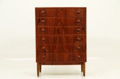 Bow Front Teak Chest of Drawers