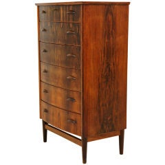 Fabulous Danish Rosewood Bow Front Chest of Drawers
