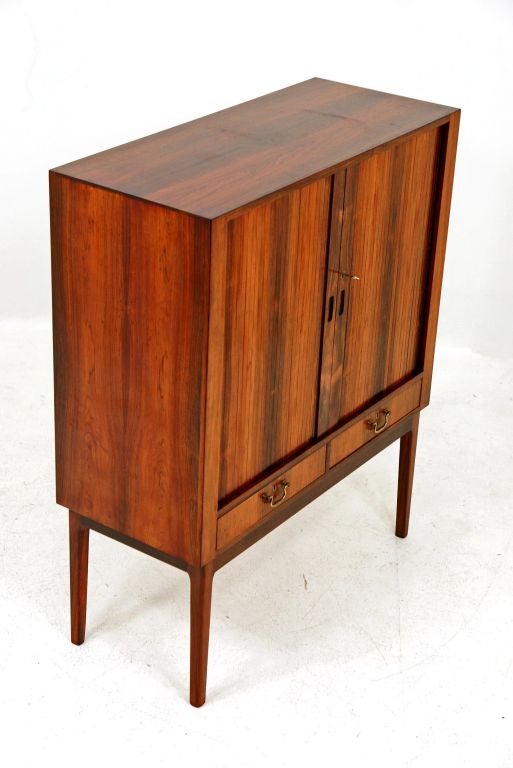 Rosewood Danish Modern Bar Cocktail Cabinet 5