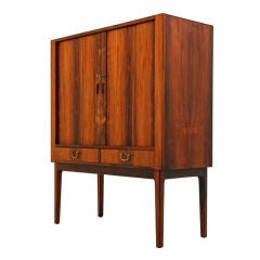 Rosewood Danish Modern Bar Cocktail Cabinet