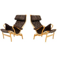 Pair "Pernilla" Lounge Chairs by Bruno Mathsson for Dux