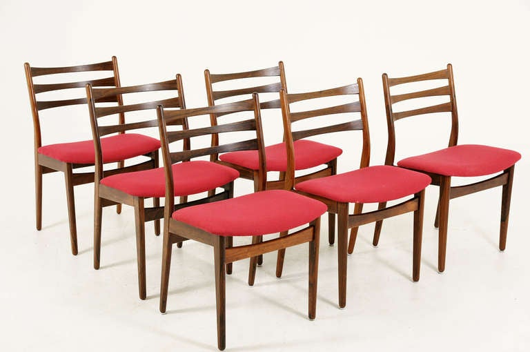 Set 6 Rosewood Dining Chairs  In Excellent Condition In Vancouver, BC