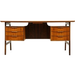 Rosewood Desk by Gunni Omann for Oman Jun Mobelfabrik
