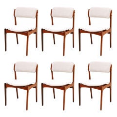 Set 6 Danish Rosewood Dining Chairs by Erik Buck