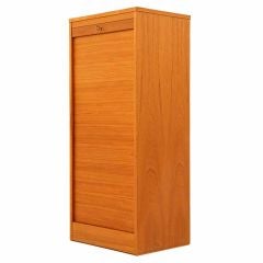 Danish Teak Tambour Door File Cabinet