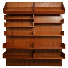 Danish Teak Wall Mounted Shelving System