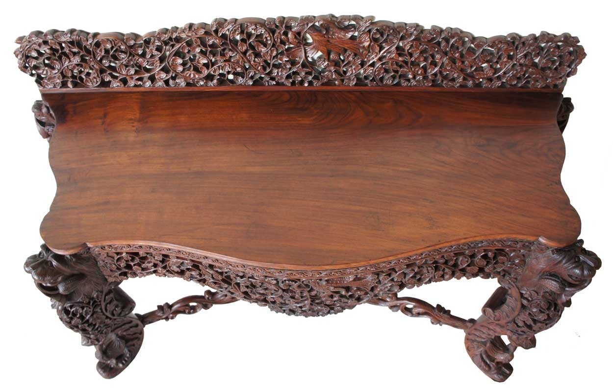 Pair of Indo-Portuguese Rosewood Console Tables 2