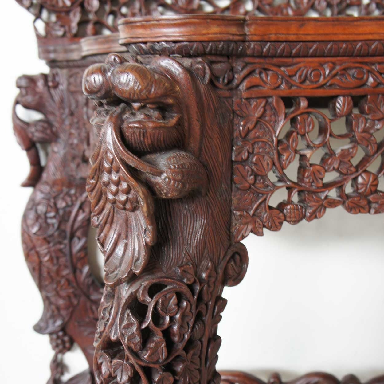 Indian Pair of Indo-Portuguese Rosewood Console Tables