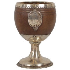 English George III Sterling Silver Mounted Coconut Cup