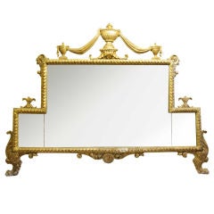 Early Italian Neo-Classical Giltwood & Gesso Overmantel Mirror