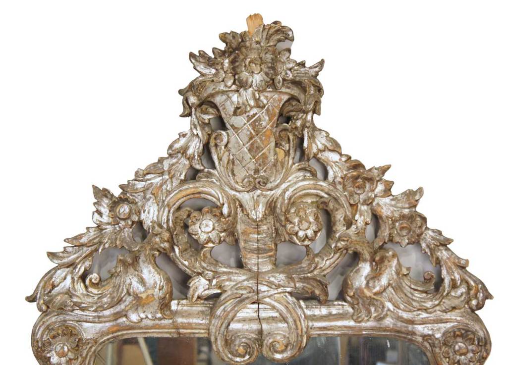 Pair of Italian Baroque Silver Gilt Pier Mirrors For Sale 1