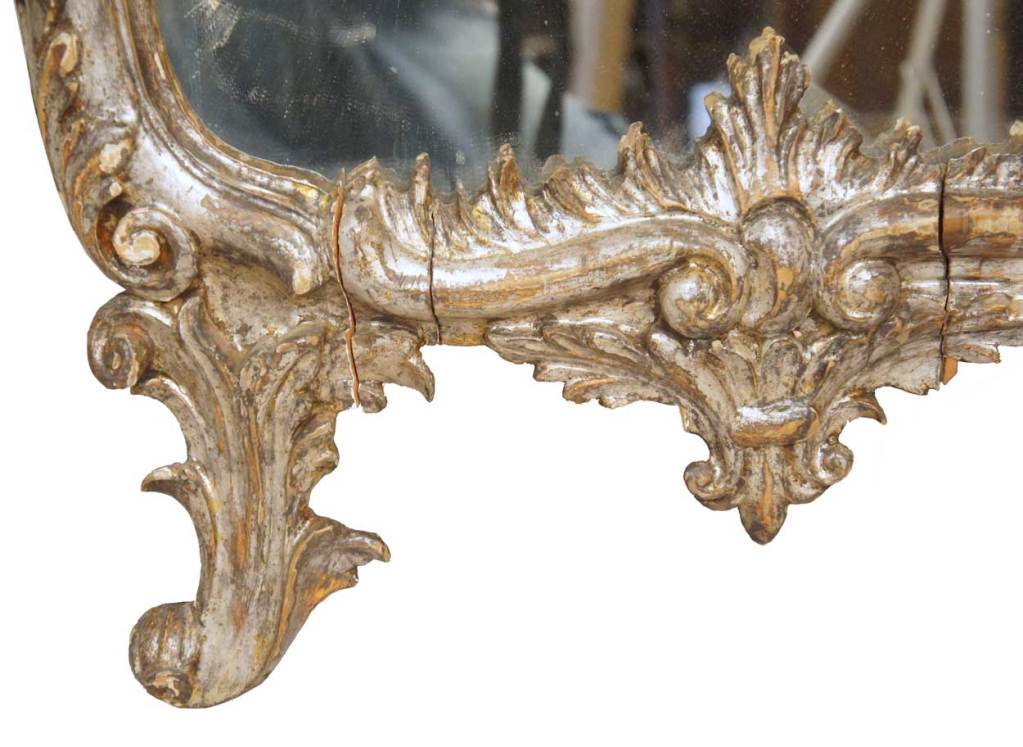 Pair of Italian Baroque Silver Gilt Pier Mirrors For Sale 4