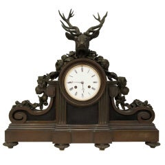 French Tiffany Napoleon III Bronze Mantel Clock