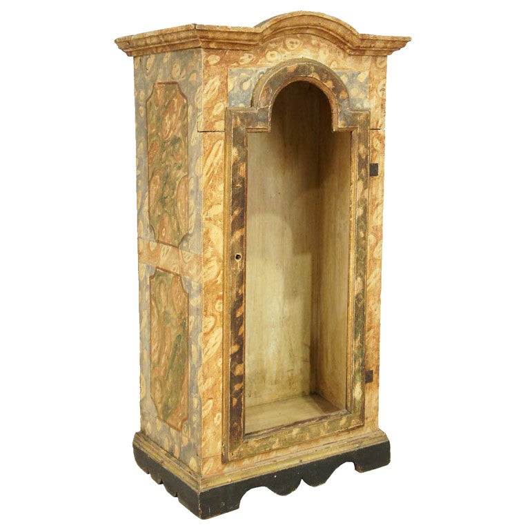 Portuguese Painted Pine Reliquary/Altar Cabinet