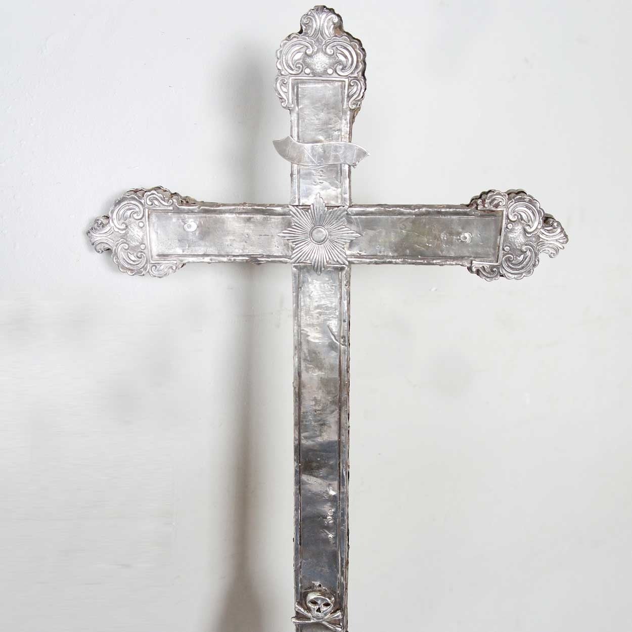 19th Century Indo-Portuguese Silver and Rosewood Processional Cross For Sale