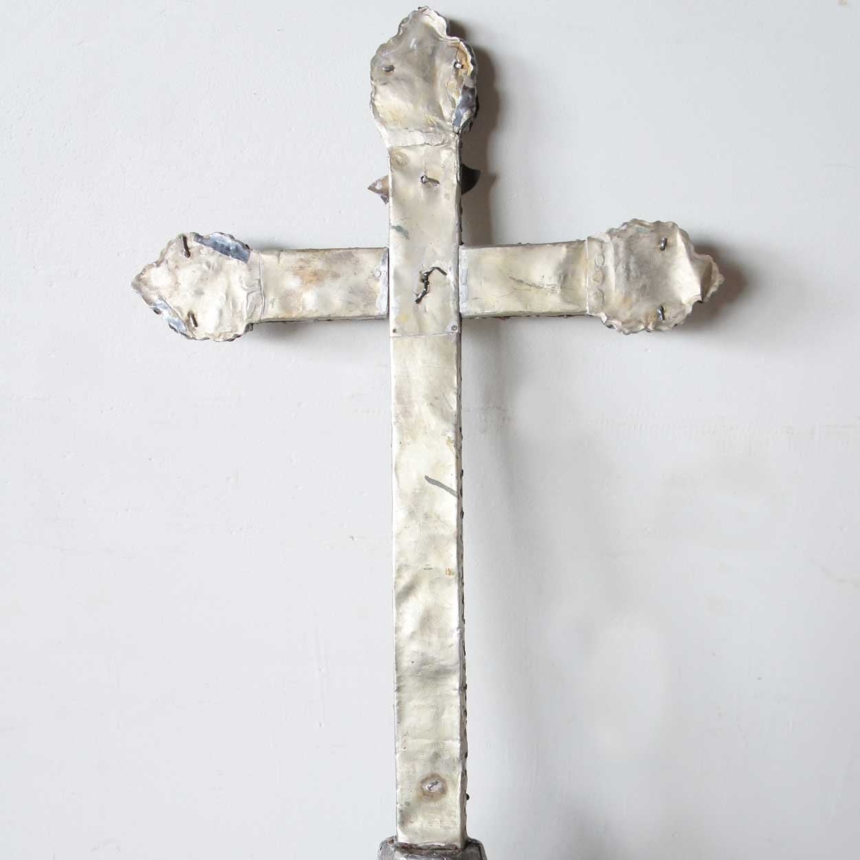 Indian Indo-Portuguese Silver and Rosewood Processional Cross For Sale