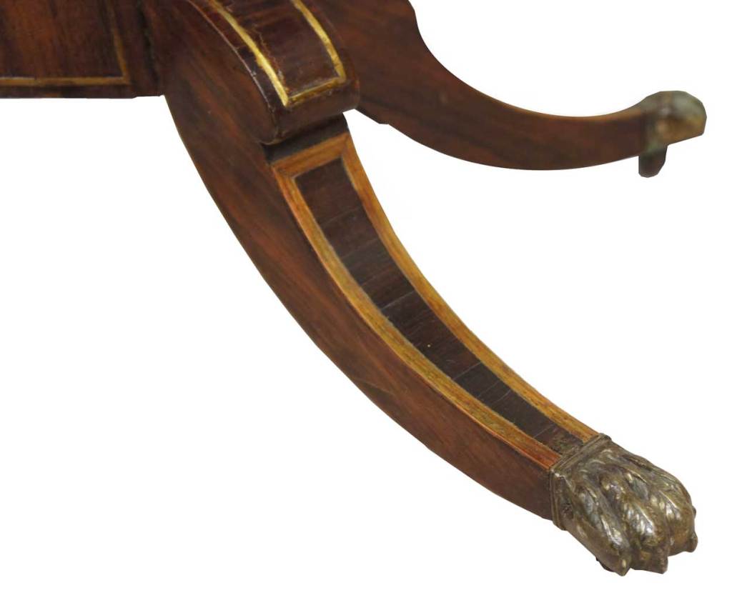 English Regency Inlaid Rosewood Pedestal Sewing Table 4