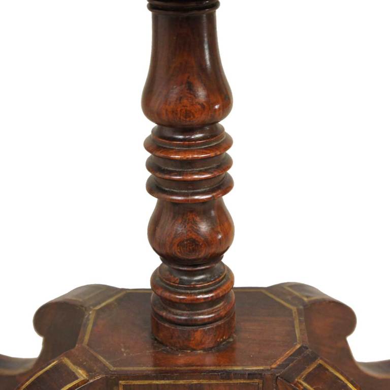 English Regency Inlaid Rosewood Pedestal Sewing Table 5