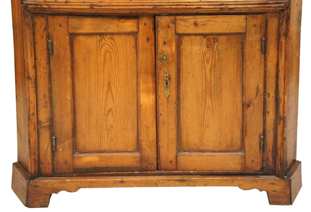 Irish George III Pine Corner Cabinet 1