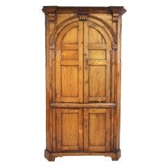 Antique Irish George III Pine Corner Cabinet