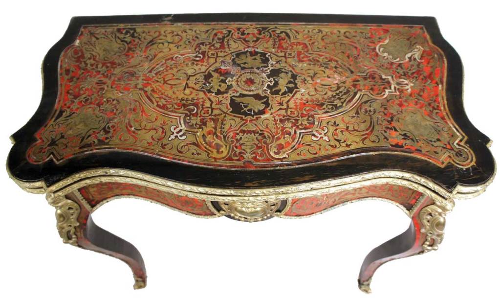 French Napoleon III Gilt Metal Boulle Marquetry Games Table 3