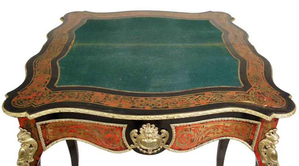 French Napoleon III Gilt Metal Boulle Marquetry Games Table 5