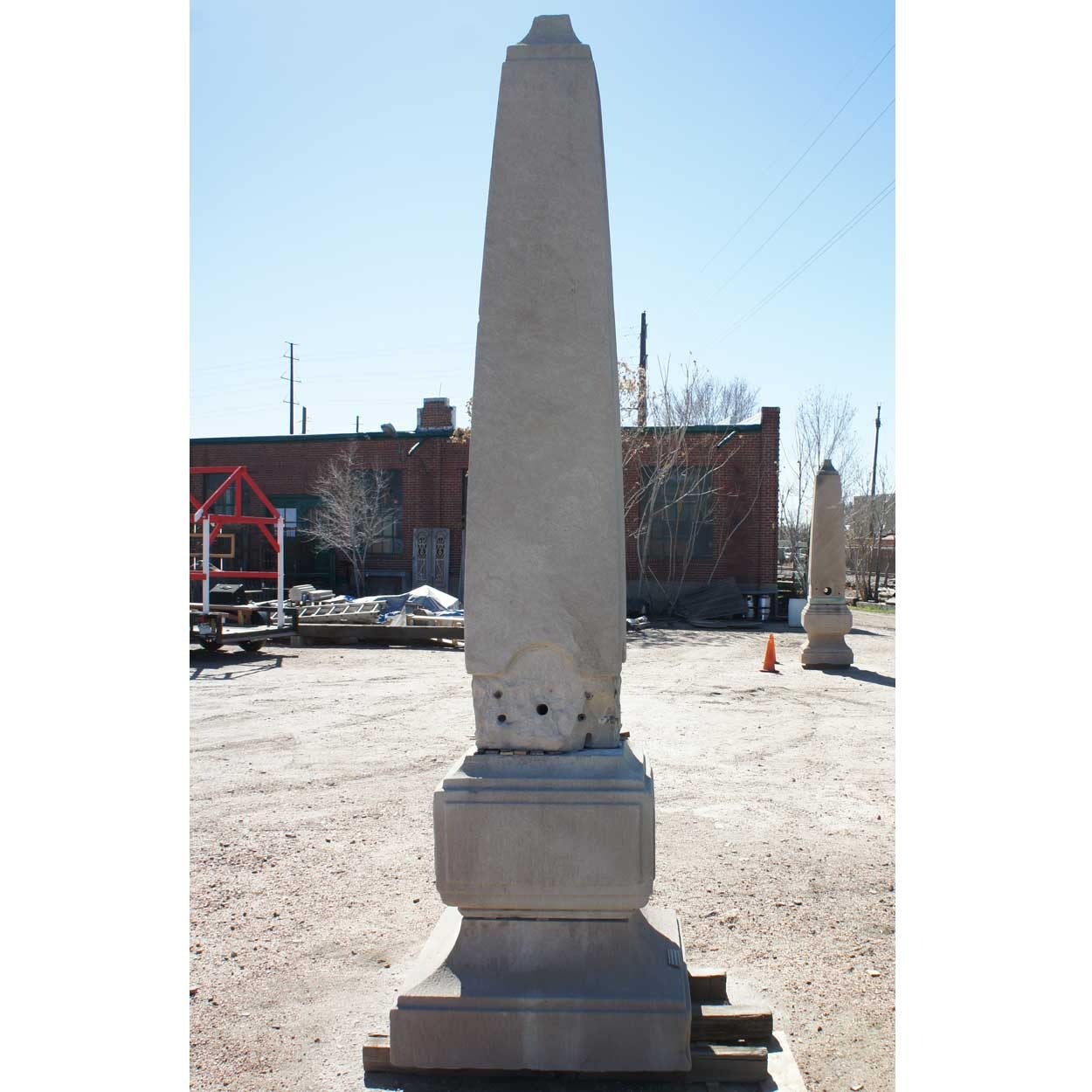 Architect: Edward H. Bennett (English, American, 1874-1954).

Bennett is best known for his work with Daniel Burnham on the 1909 Plan of Chicago. This Indiana limestone obelisk is from that project and was salvaged during a recent construction