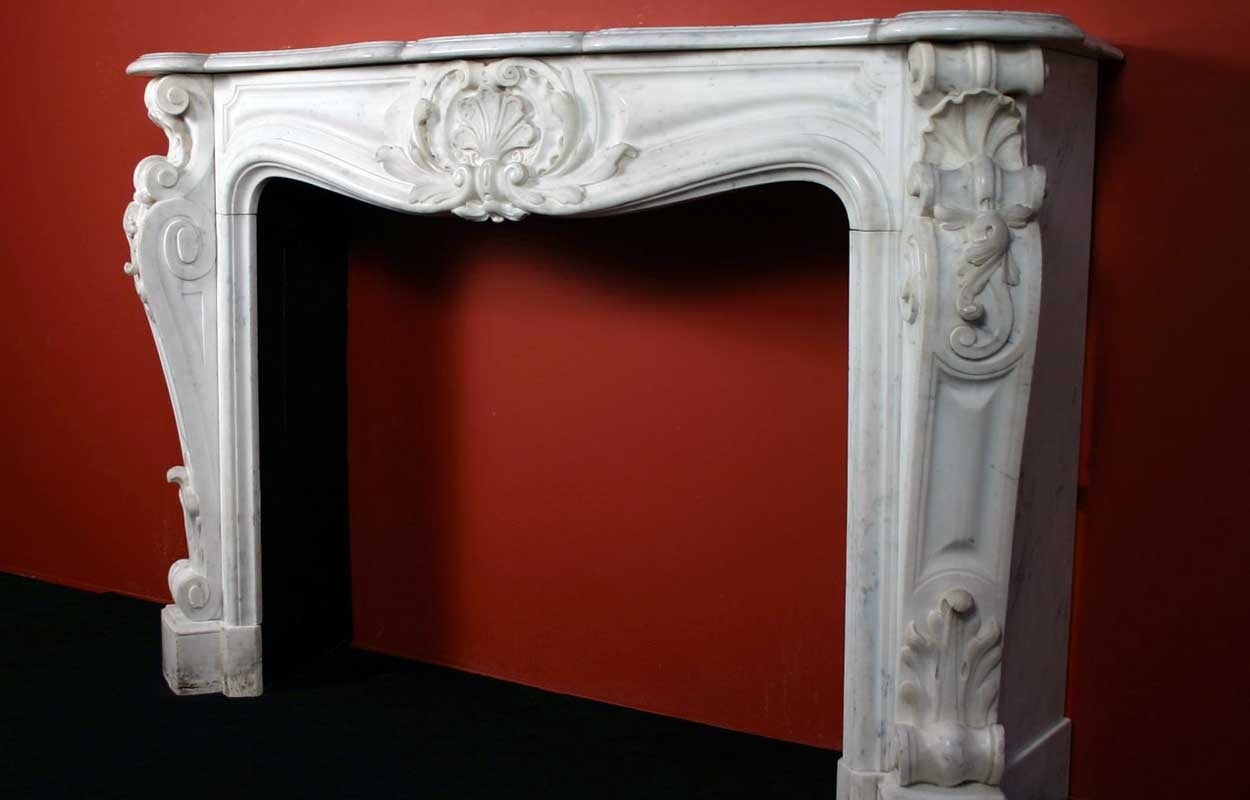 19th Century Exceptional French Louis XV Style Marble Fireplace Surround For Sale