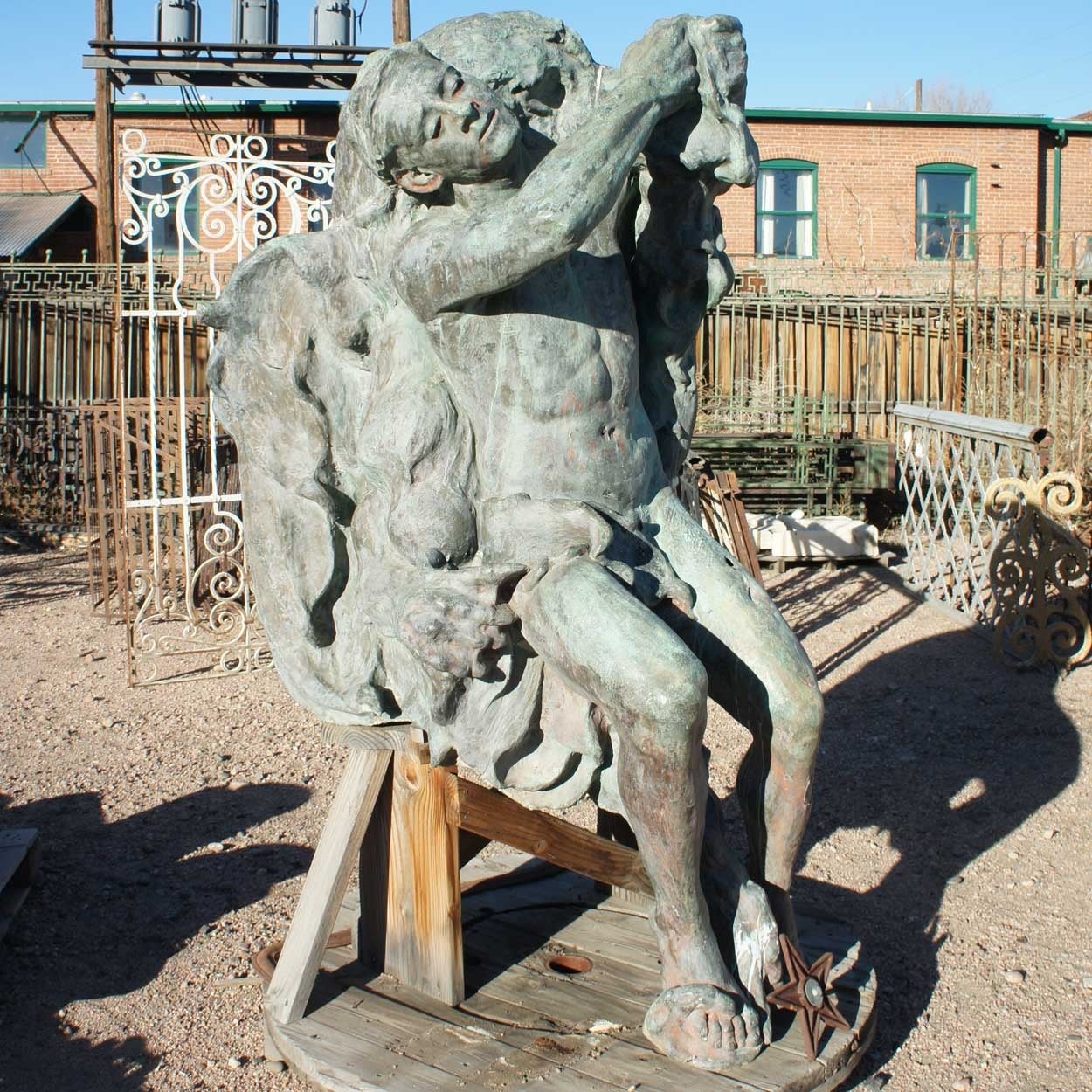 19th Century Large Bronze Sculpture, Hercules and the Nemean Lion For Sale