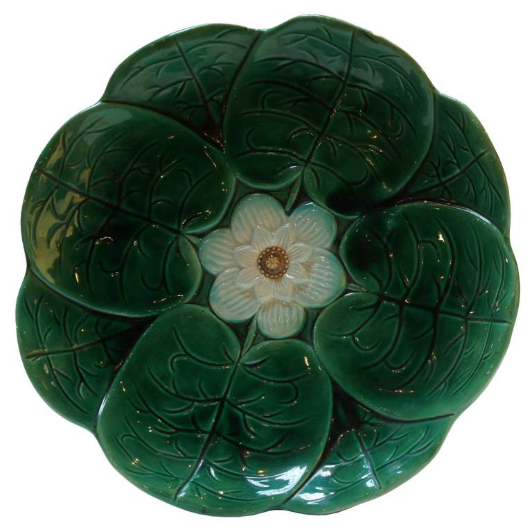 English Thomas Forester & Sons Majolica Dolphin & Putti Tazza 1
