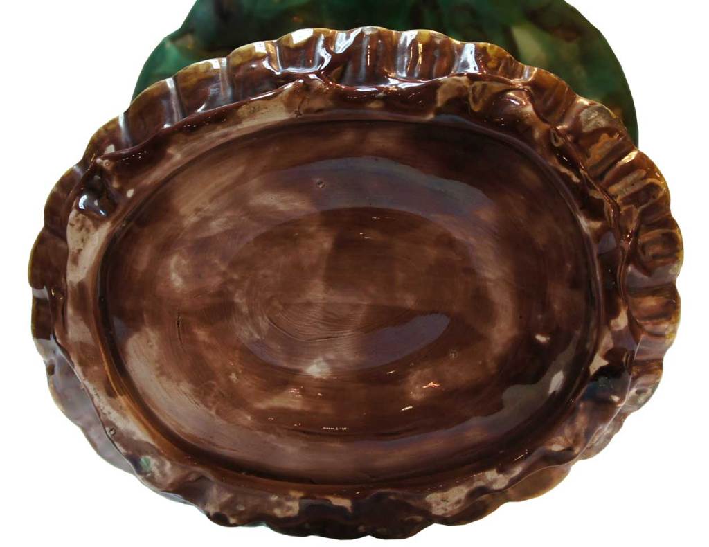 English Thomas Forester & Sons Majolica Dolphin & Putti Tazza 2