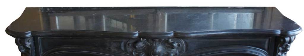 French Louis XV Style Black Marble Fireplace Surround In Good Condition In Denver, CO