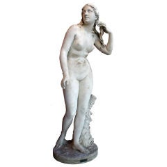 THOMAS BALL, Life Sized Carved Marble Figure of Eve