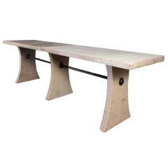 Large Early French Stone Hunt Table