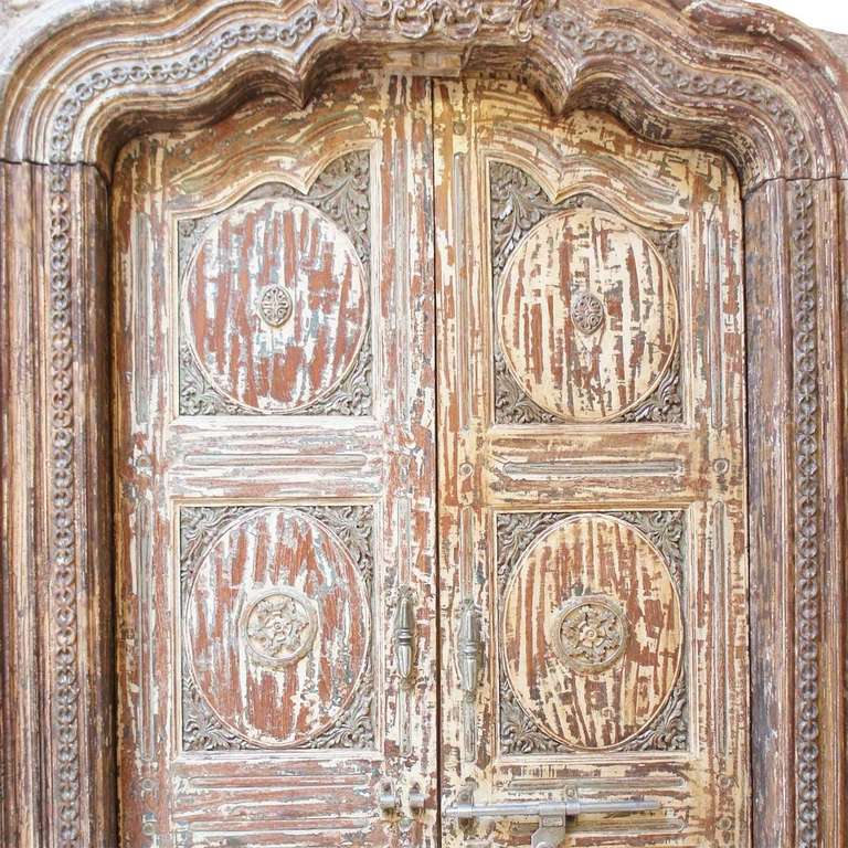 Large Indo-Portuguese Baroque Style Teak Double Door with Frame