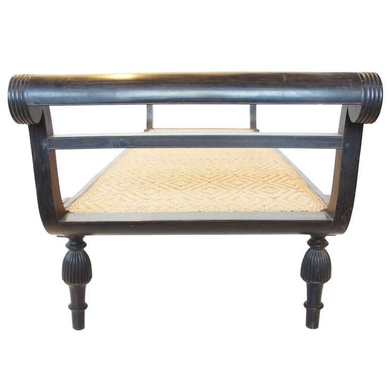 First Empire Anglo Indian Empire Period Caned Ebony Daybed For Sale