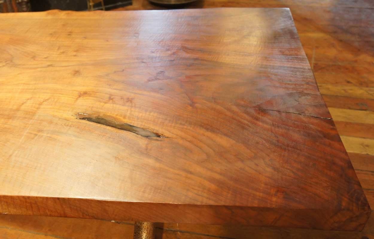 Large American Hudson Furniture Solid Walnut Slab Dining Table In Good Condition For Sale In Denver, CO