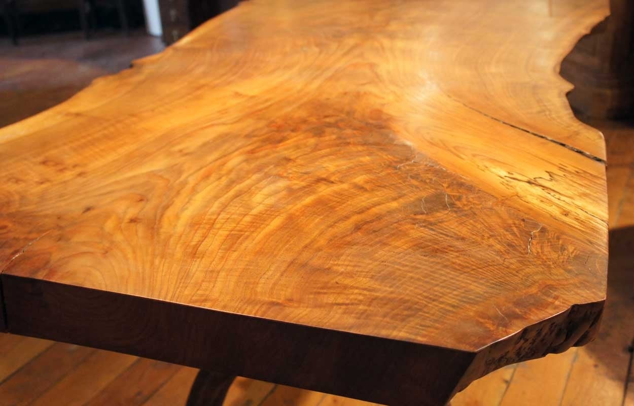 Large American Hudson Furniture Solid Walnut Slab Dining Table For Sale 3