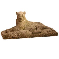 Used French Art Deco Hardstone Carving of a Leopard