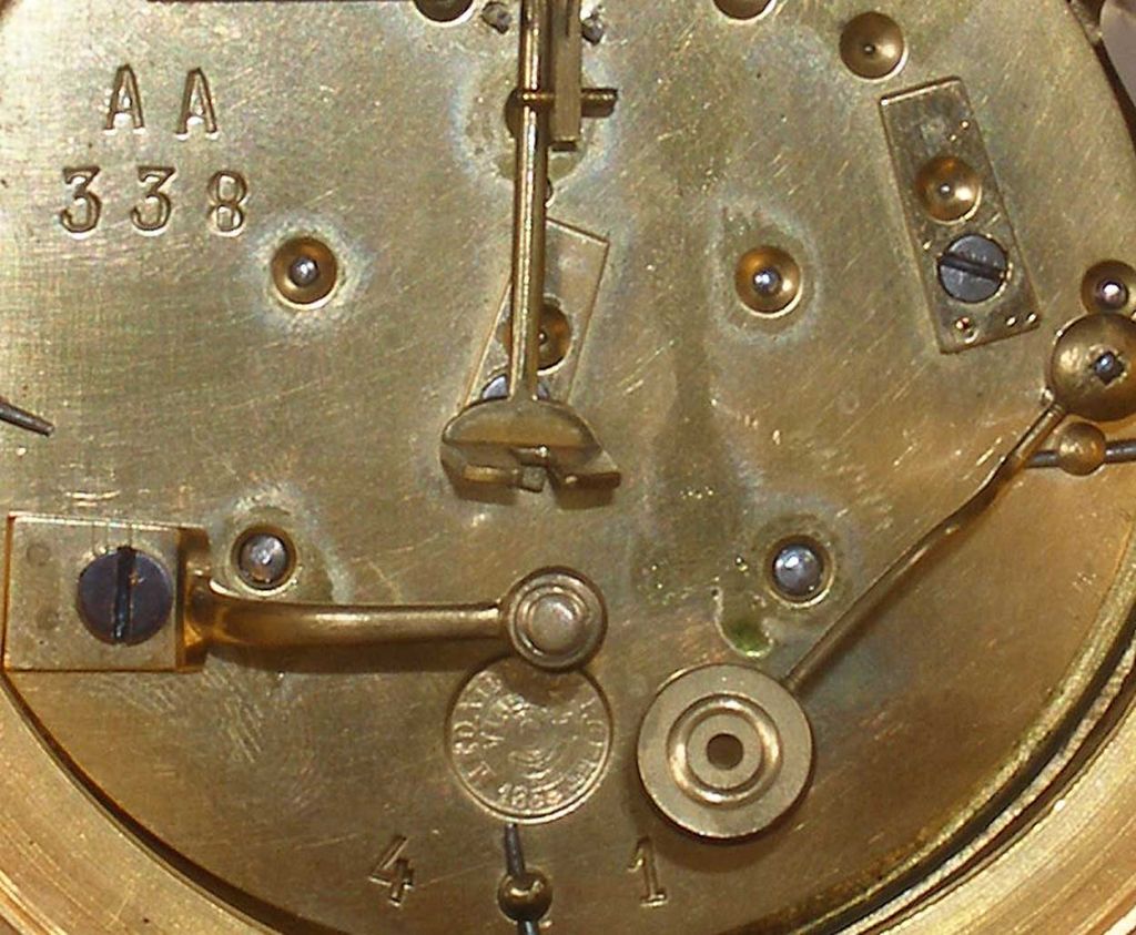 French Vincenti & Cie Bronze Dore Lion Mantel Clock 2