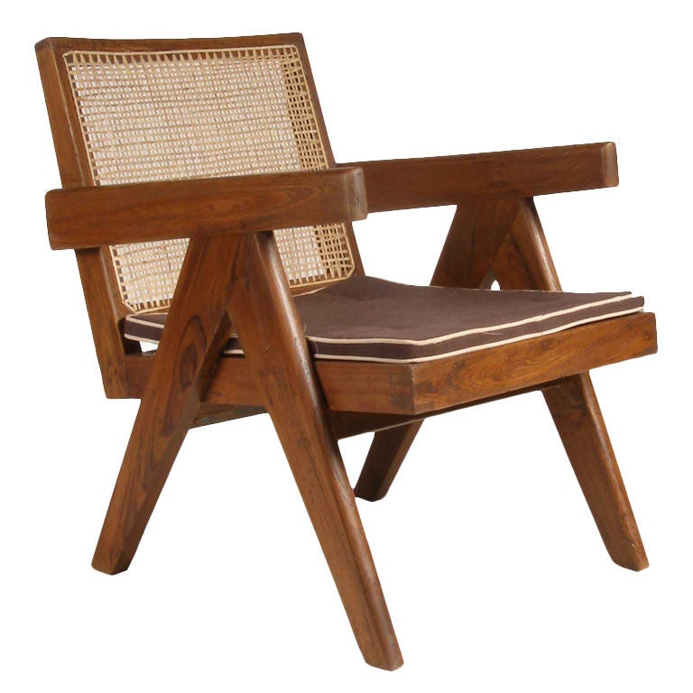 Pierre Jeanneret Caned Teak Easy Chair (Chandigarh, India)