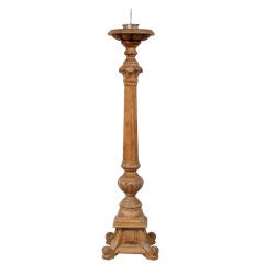 Large Indo-Portuguese Teak Candlestick