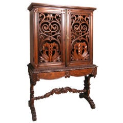 Indo-Portuguese Rosewood Cabinet on Stand
