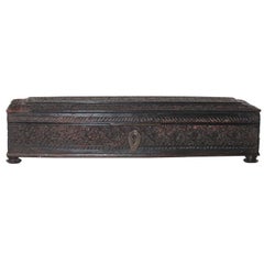 Anglo Indian Nagina Carved Ebony Pen Box