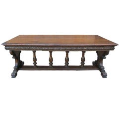 Italian Baroque Style Walnut Library Table/Desk
