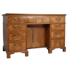 English George III Walnut Kneehole Desk/Dressing Chest