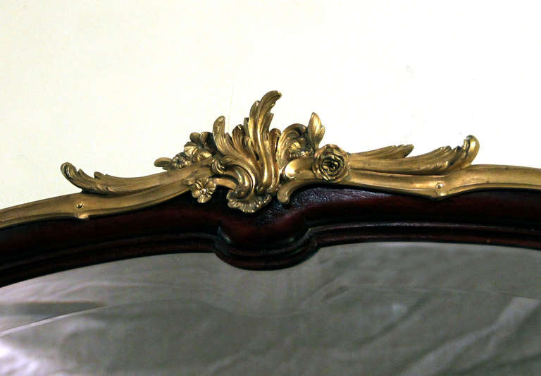 Belle Époque Gilt Bronze-Mounted Mahogany Mirror by François Linke